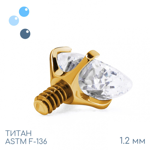 Накрутка Drop Gold Crystal 1.2 мм фото 2